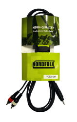 Изображение NordFolk NYC028 1.5M кабель Minijack stereo - 2 x RCA, литые разъемы, 1.5 м.