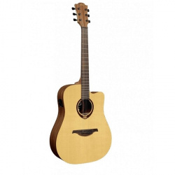 Изображение LAG GLA T170DCE Электро-акустическая гитара, Дредноут с вырезом и пьезодатчиком, цвет натуральный