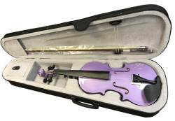 Изображение BRAHNER BVC-370/MLC 4/4 Скрипка (комлект с кейсом и смычком) лиловый металлик