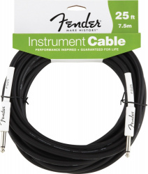Изображение FENDER FENDER 25' INST CBL BLK инструментальный кабель, черный, длина 25' (7,62 м), диаметр 0.643 мм
