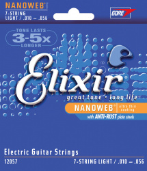 Изображение ELIXIR 12057 NANOWEB Комплект струн для 7-стр. электрогитары 010-056