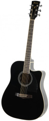 Изображение IBANEZ PF15ECE-BK электроакустическая гитара, цвет черный,
