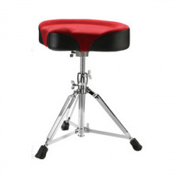 Изображение MUSIC HALL Стул для барабанщика, контурное красное сиденье, двойные ножки