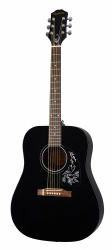 Изображение EPIPHONE Starlink Ebony Акустическая гитара, Black, многослойная ситхинская ель. 