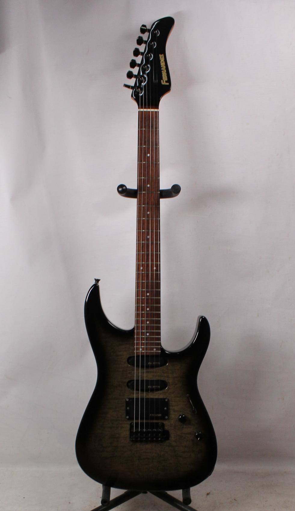 Изображение Fernandes FGZ-400 Superstrat Электрогитара б/у, HSS, зеленый Sunburst, черная фурнитура, колки Gotoh