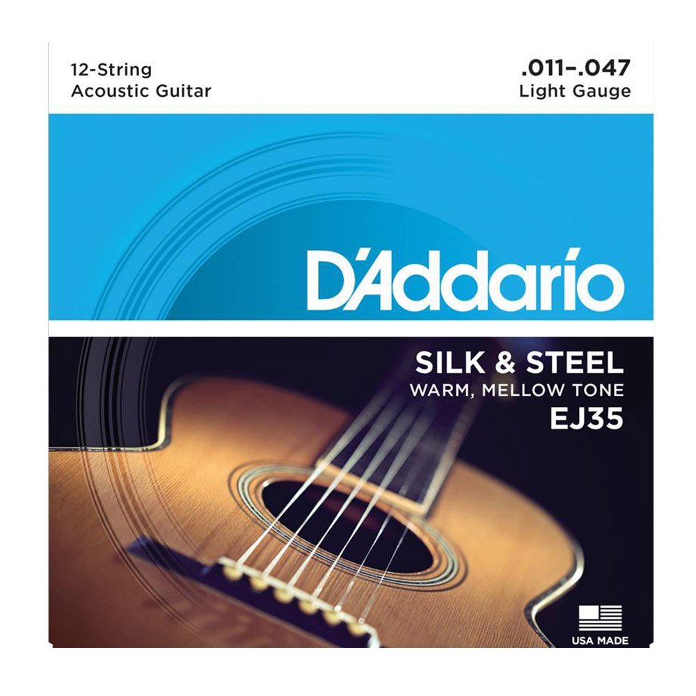 Изображение D`ADDARIO EJ-35 011-047 Струны для 12-струнной гитары, шёлк/сталь