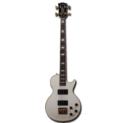 Изображение Grass Roots Les Paul Korea Бас-гитара б/у, HH, белый, золотая фурнитура, серийник стерт, наклейка ме