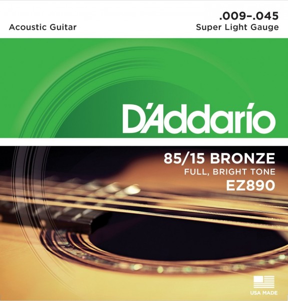 Изображение D`ADDARIO EZ890 009-045 Cтруны для акустической гитары