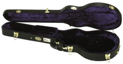 Изображение Кейс для электрогитары типа Les Paul, черная кожа, золотая фурнитура
