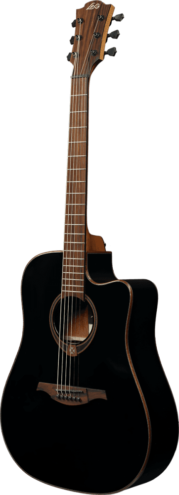Изображение LAG GLA T118DCE-BLK Электро-акустическая гитара, Дредноут с вырезом и пьезодатчиком цвет - чёрный