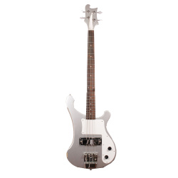 Изображение MONOGRAM Bass Rickenbacker Style Бас-гитара Б/У, серебристый, белый пикгард, крышка на звучке