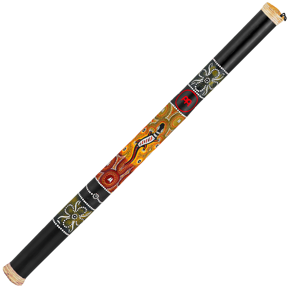 Изображение MEINL RS1BK-L - палка дождя 100 см - материал - бамбук, фон черный, цветной рисунок