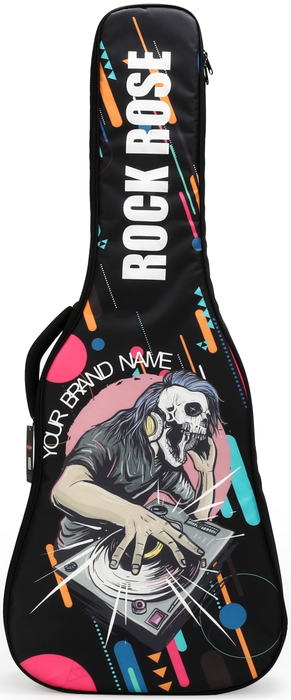 ROCK ROSE MY-604 (41") Чехол для акустической гитары (Цветной: звёзды, king of rock, череп, майя) Изображение ROCK ROSE MY-604 (41") Чехол для акустической гитары (Цветной: звёзды, king of rock, череп, майя)