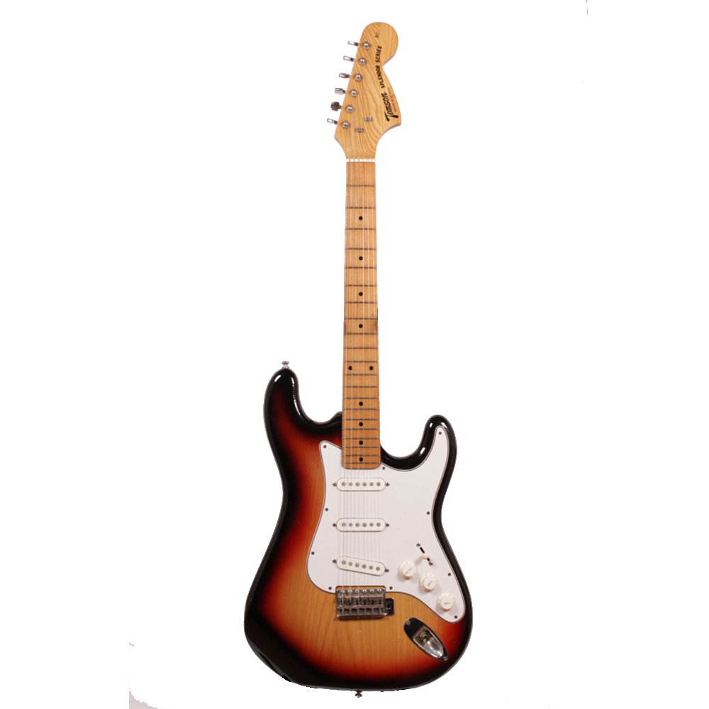 Изображение Tomson Stratocaster Splender Series Электрогитара Б/У, SSS, sunburst, белый пикгард