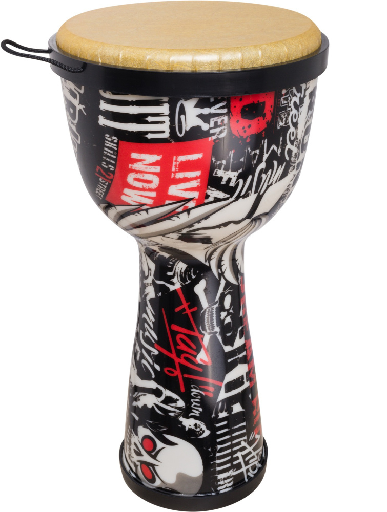 Изображение TERRIS DPC-10 PUNK - джембе, размер: 10"(25см)-20"(50см) , мембрана и корпус: пластик. Цвет черный с