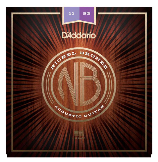 Изображение D`ADDARIO NB1152 011-052 Nickel Bronze Комплект струн для акустической гитары, Custom Light