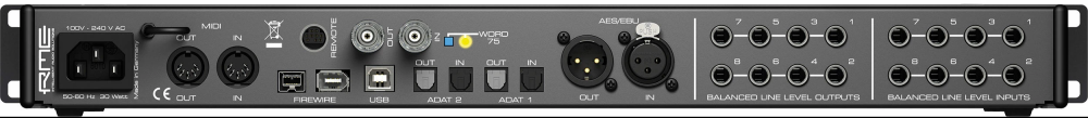 Изображение RME Fireface 802 АУДИО ИНТЕРФЕЙС 60 канальный, 192 kHz, USB/FireWire аудио интерфейс, 19", 1U
