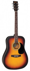 Изображение ENCORE EW100SB акустическая гитара, Dreadnought, цвет санберст матовый