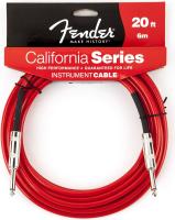 Изображение FENDER 20` FGC-20R CALIFORNIA INSTRUMENT CABLE CANDY APPLE RED кабель 6 метра, цвет красн