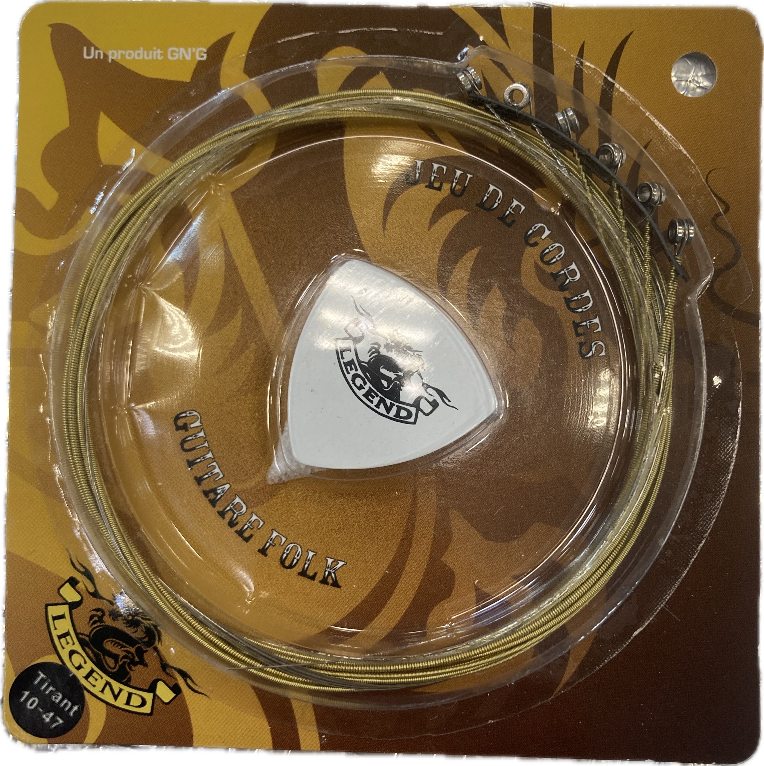 Изображение LEGEND Струны для акустической гитары 010-047 + держатель медиаторов