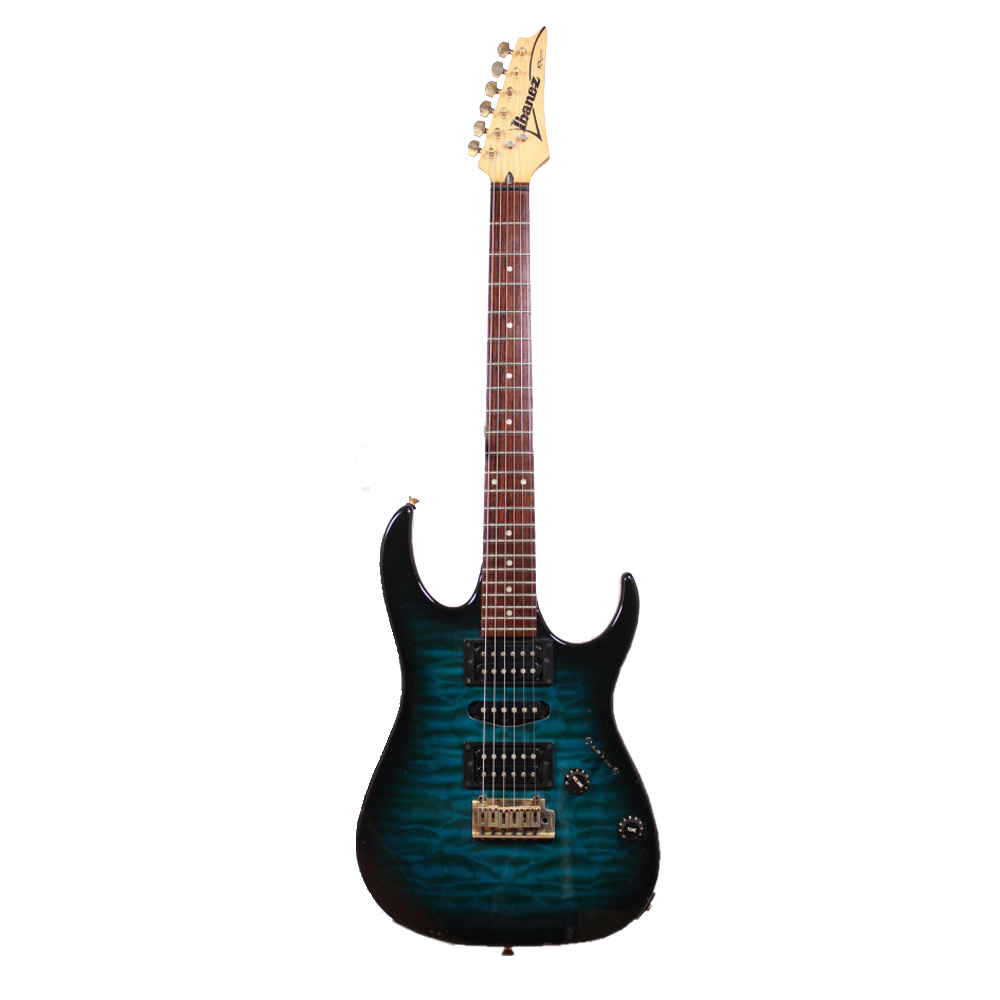 Изображение IBANEZ RX Series Электрогитара Б/У, Made in Japan, с/н fc6031074, HSH, синий волнистый клен, золотая