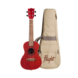 Изображение FLIGHT DUC380 CORAL - укулеле, концерт, махагони, красная, чехол в комплекте