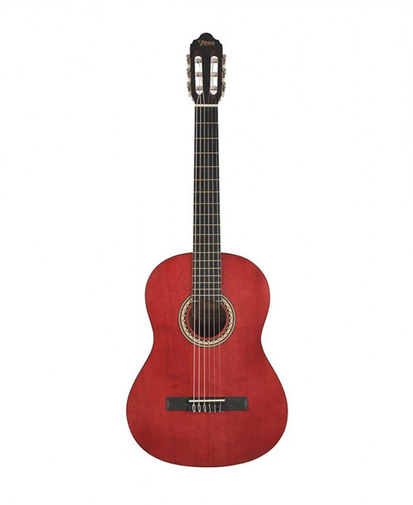 Изображение VALENCIA VC203TWR Классическая гитара 3/4, цвет: красный