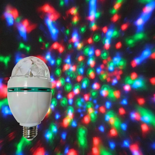 Изображение IGB-B03 LED FULL COLOR ROTATING LAMP Световой прибор "лампочка", ВСТАВЛЯЕТСЯ В ПАТРОН!