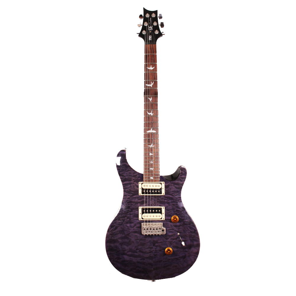 Изображение PRS SE Custom 24 Korea, s/n N21114, HH, Arch top, Trans Purple, топ пламенный клен, датчики зебра