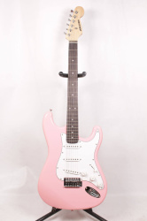 Изображение Selder Stratocaster Электрогитара, SSS, Розовый, Белый пикгард