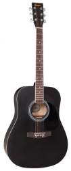 Изображение ENCORE EW100BK акустическая гитара, Dreadnought, цвет черный матовый