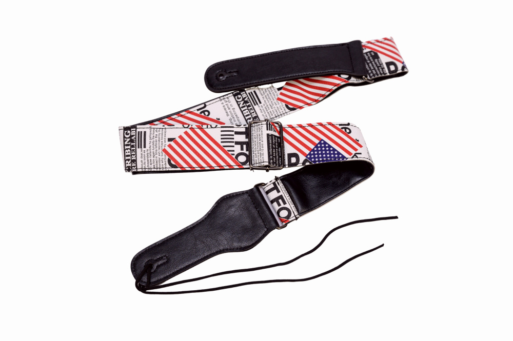 Изображение Bosstone GS-303BW Ремень для гитары, кожанный с рисунком флага США