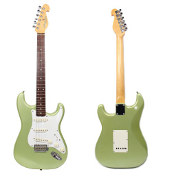 Изображение Bill Brothers Stratocaster Электрогитара Б/У, S-S-S, цвет: серо-зелен. метал., белая панель, Япония