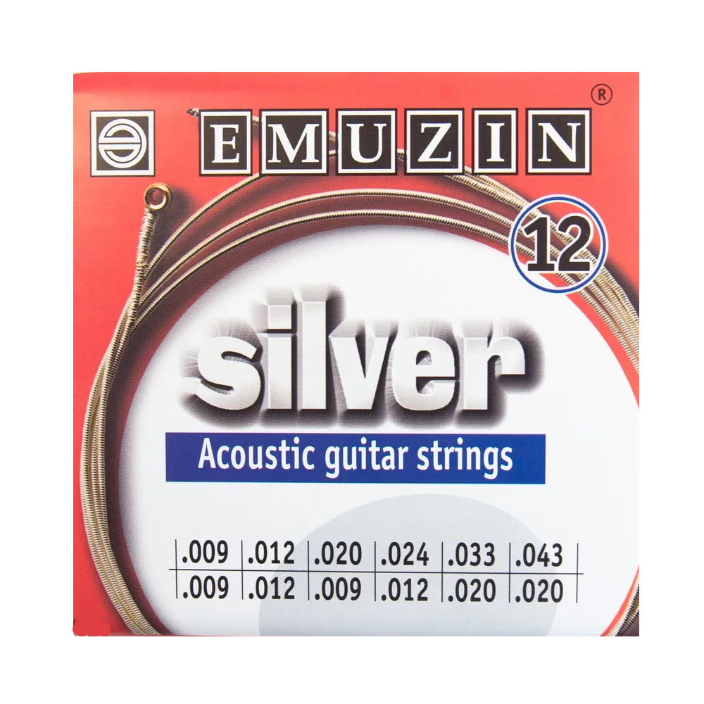 Изображение EMUZIN SILVER 12А232009-043 Струны для 12-струнной гитары