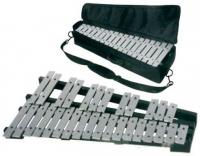 Изображение MUSIC HALL Металлофон 37 клавиш (серые бруски, чёрная рама) + ЧЕХОЛ