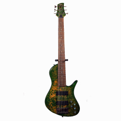 Изображение Carparelli Guitars CF-6 ST Бас-гитара Б/У, s/n 2011143, 6 струнный активный бас, зеленый