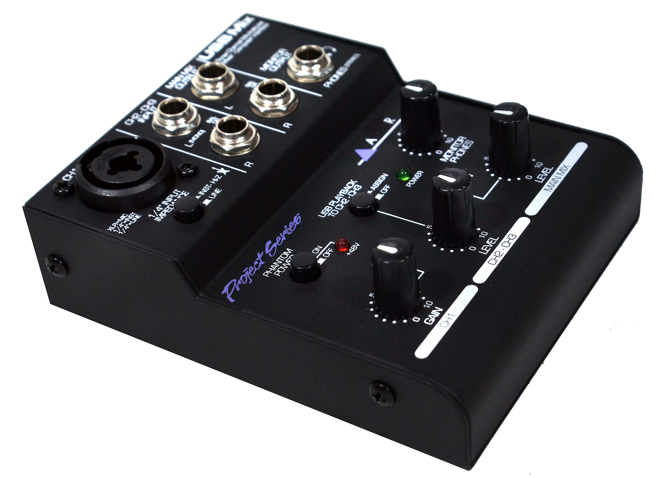 Изображение ART USBMIX  Микшер компактный 3-канальный 