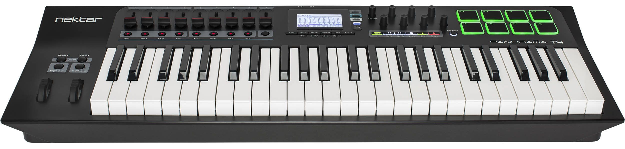 Изображение Nektar Panorama T4 USB MIDI DAW контроллер, 49 клавиш, 8 пэдов с датчиком силы нажатия