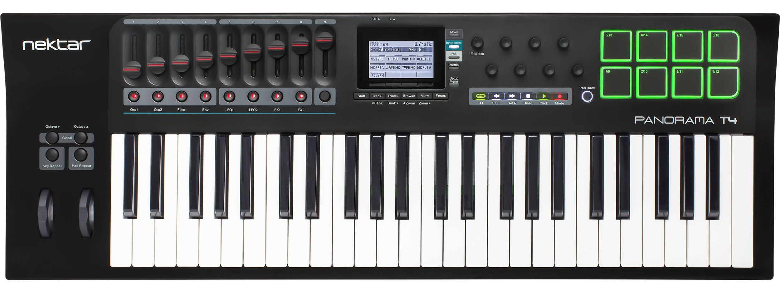 Изображение Nektar Panorama T4 USB MIDI DAW контроллер, 49 клавиш, 8 пэдов с датчиком силы нажатия
