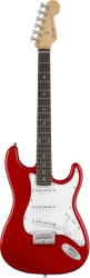 Изображение FENDER SQUIER MM STRATOCASTER HARD TAIL RED электрогитара, цвет красный, гриф - клён, бридж фиксиров