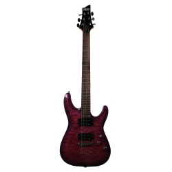 Изображение Schecter Diamond C6-Plus Superstrat Электрогитара б/у, s/n IW16090830, HH, фиолетовый, пламенный кле