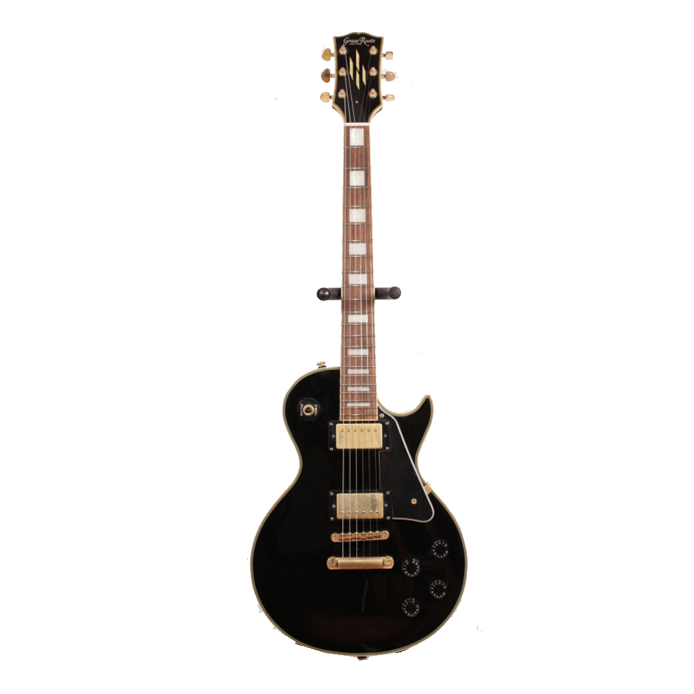 Изображение Grass Roots G-LP-60C Les Paul China S/N: L0846167, HH, черный, золотая фурнитура, кремовый кант