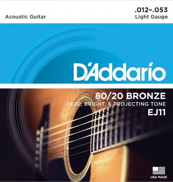 Изображение D`ADDARIO EJ-11 012-053 Струны для акустической гитары 