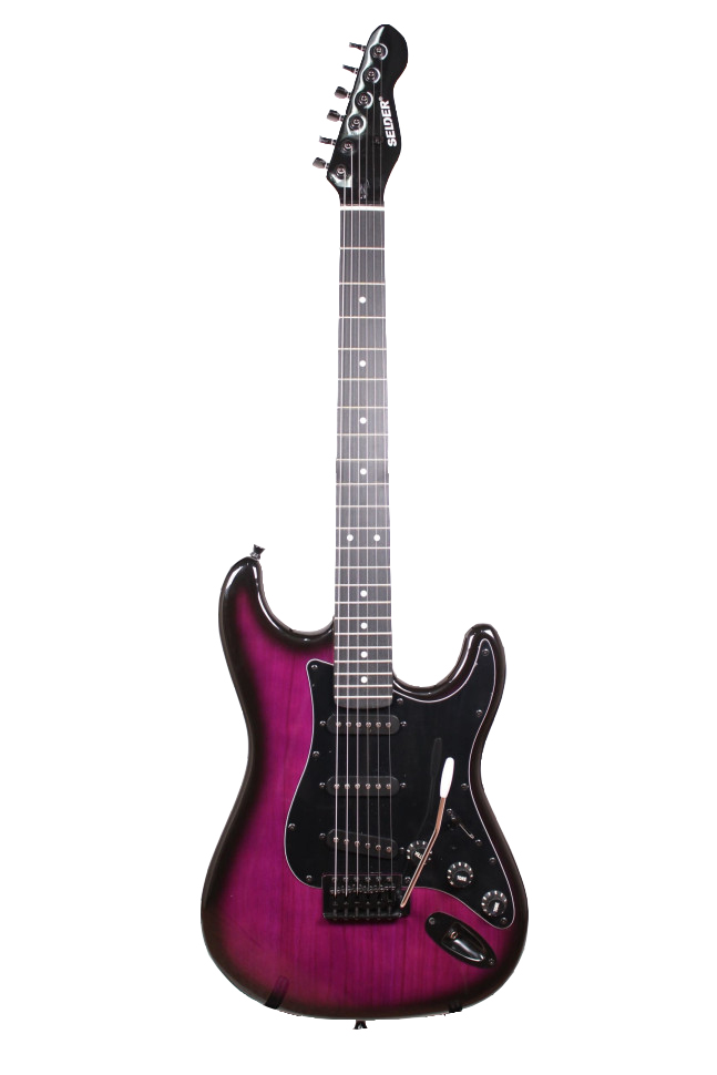 Selder Stratocaster Электрогитара б/у, SSS, Фиолетовый Sunburst, Черный пикгард + Рычаг Изображение Selder Stratocaster Электрогитара б/у, SSS, Фиолетовый Sunburst, Черный пикгард + Рычаг