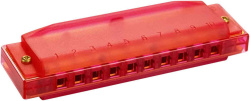 Изображение HOHNER Translucent Red (M1110R) - губная гармоника детская, тональность C, цвет прозрачный красный