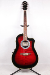 Изображение Aria AMB-35 Korea Электроакустическая гитара б/у, s/n 134329, Красный Sunburst, Пламенный клен