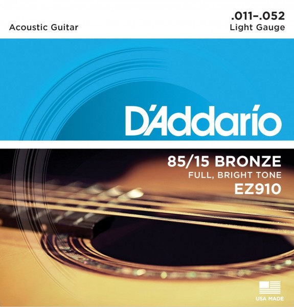Изображение D`ADDARIO EZ910 011-052 Струны для акустической гитары 
