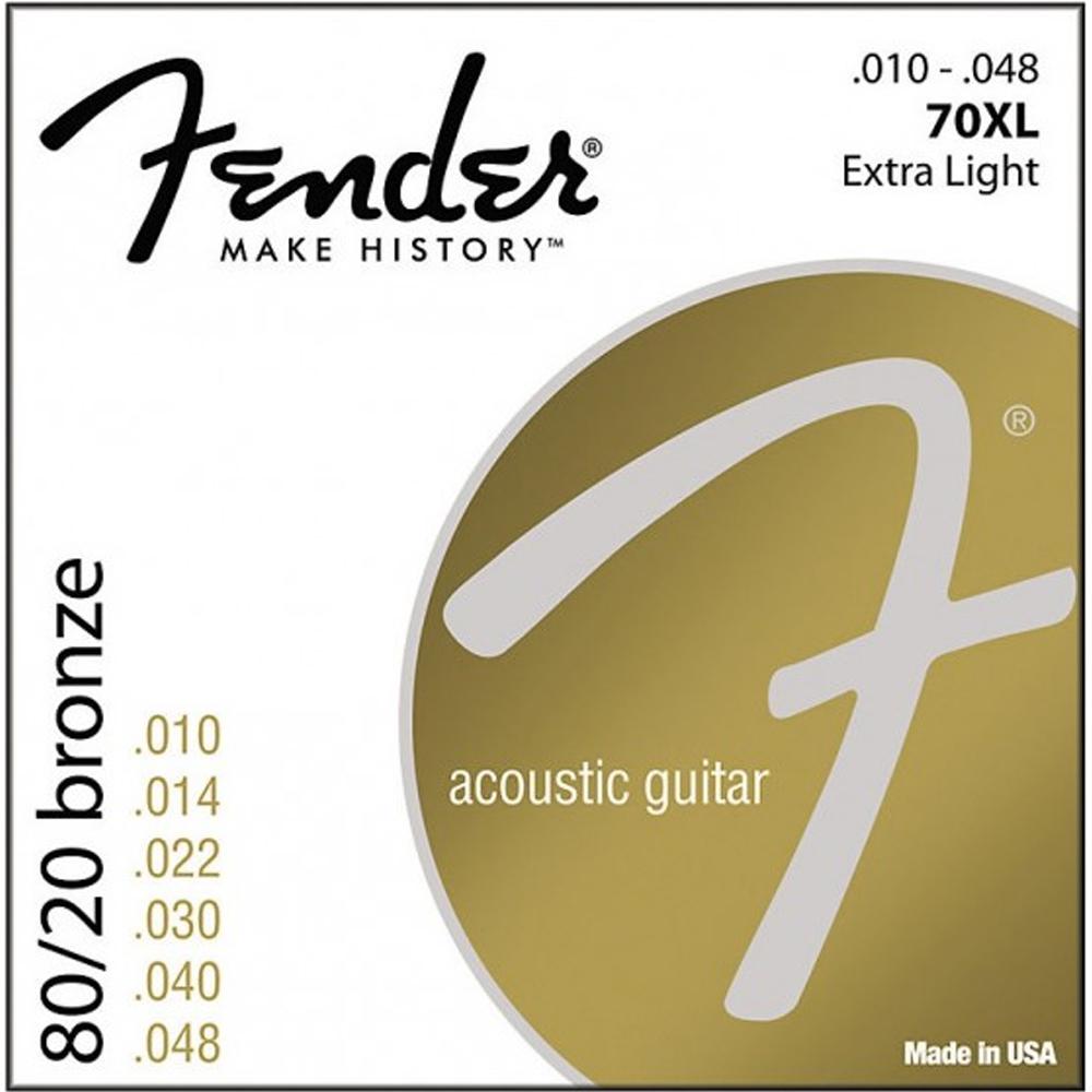 Изображение FENDER 70XL 010-048 Струны для акустической гитары 