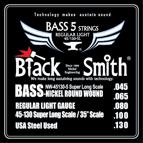 Изображение BLACKSMITH NW-45130-5 Струны для бас-гитары 5-стр.