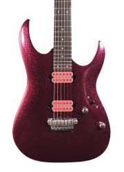 Изображение IBANEZ RGA121 PRESTIGE TEAM J.CRAFT HH, s/n F0812541, Электрогитара Б/У, pink sparkle, фиксированный